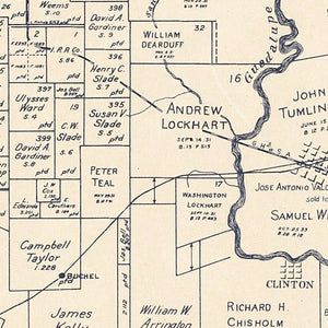 Vintage Map of DeWitt County, Texas 1920