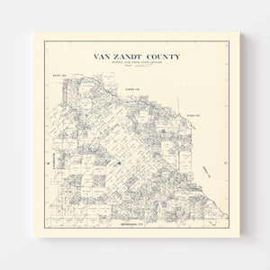 Vintage Map of Van Zandt County, Texas 1921