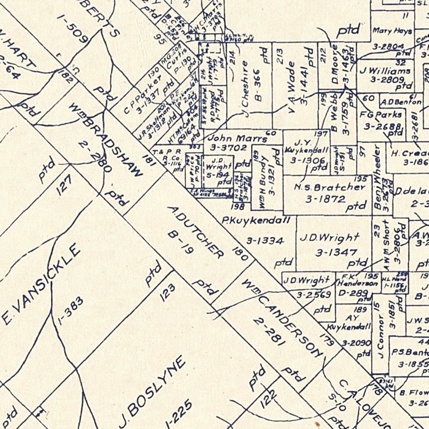 Vintage Map of Van Zandt County, Texas 1921