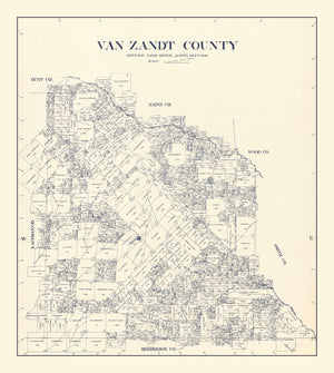 Vintage Map of Van Zandt County, Texas 1921