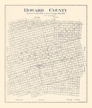 Vintage Map of Howard County, Texas 1922