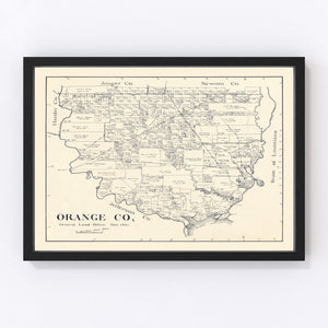 Vintage Map of Orange County, Texas 1921