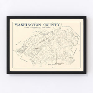 Vintage Map of Washington County, Texas 1920