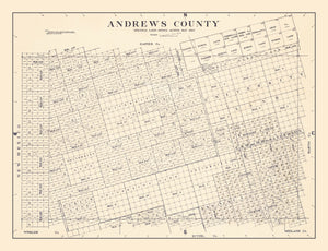 Vintage Map of Andrews County, Texas 1925