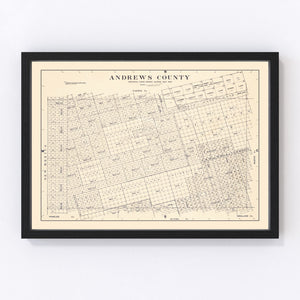 Vintage Map of Andrews County, Texas 1925