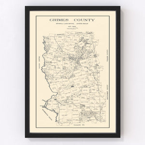 Vintage Map of Grimes County, Texas 1922