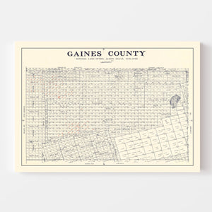 Vintage Map of Gaines County, Texas 1922
