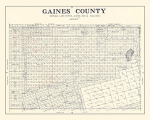 Vintage Map of Gaines County, Texas 1922