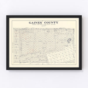 Vintage Map of Gaines County, Texas 1922