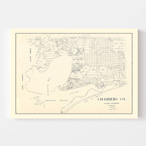 Vintage Map of Chambers County, Texas 1922