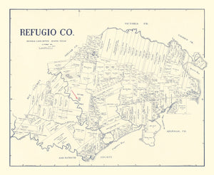 Vintage Map of Refugio County, Texas 1921