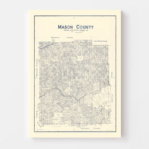 Vintage Map of Mason County, Texas 1921