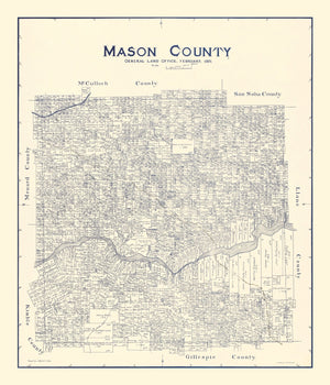 Vintage Map of Mason County, Texas 1921