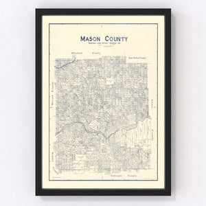 Vintage Map of Mason County, Texas 1921