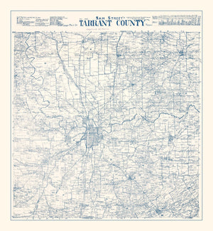 Vintage Map of Tarrant County, Texas 1925