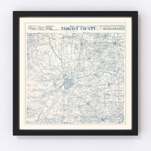 Vintage Map of Tarrant County, Texas 1925