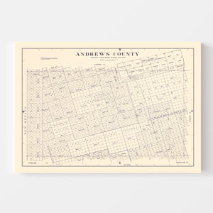 Vintage Map of Andrews County, Texas 1925