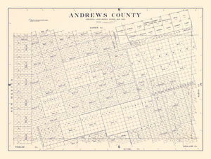 Vintage Map of Andrews County, Texas 1925