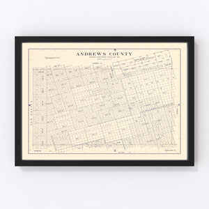 Vintage Map of Andrews County, Texas 1925