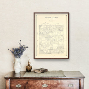Vintage Map of Archer County, Texas 1926