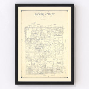 Vintage Map of Archer County, Texas 1926