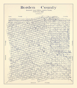 Vintage Map of Borden County, Texas 1922