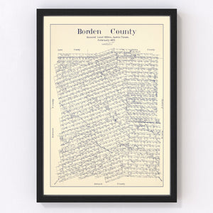 Vintage Map of Borden County, Texas 1922
