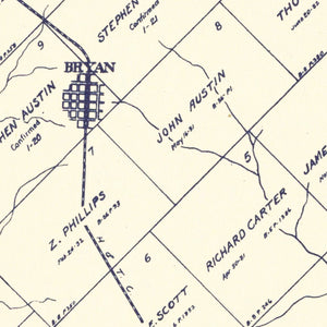 Vintage Map of Brazos County, Texas 1922