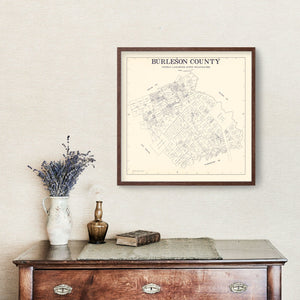 Vintage Map of Burleson County, Texas 1920