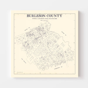 Vintage Map of Burleson County, Texas 1920