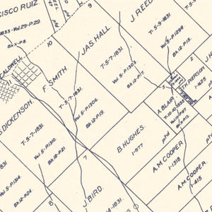 Vintage Map of Burleson County, Texas 1920