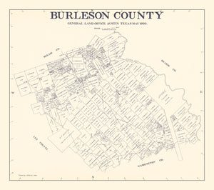 Vintage Map of Burleson County, Texas 1920