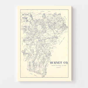 Vintage Map of Burnet County, Texas 1924