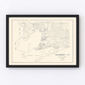 Vintage Map of Chambers County, Texas 1922
