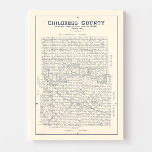 Vintage Map of Childress County, Texas 1921