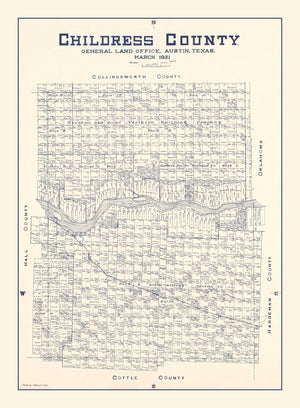 Vintage Map of Childress County, Texas 1921