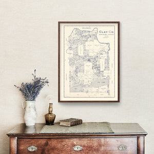 Vintage Map of Clay County, Texas 1924