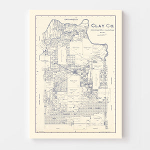 Vintage Map of Clay County, Texas 1924