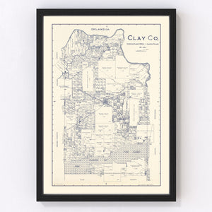 Vintage Map of Clay County, Texas 1924