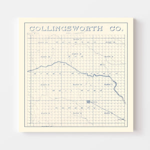 Vintage Map of Collingsworth County, Texas 1926