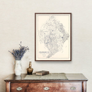 Vintage Map of Colorado County, Texas 1920