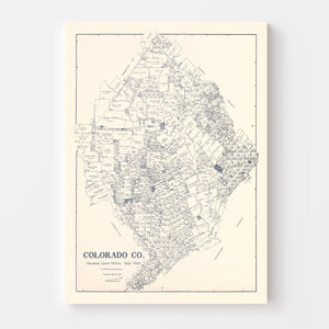 Vintage Map of Colorado County, Texas 1920