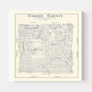 Vintage Map of Crosby County, Texas 1927