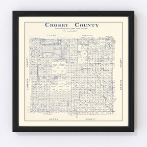 Vintage Map of Crosby County, Texas 1927