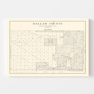 Vintage Map of Dallam County, Texas 1926