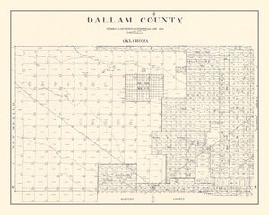 Vintage Map of Dallam County, Texas 1926