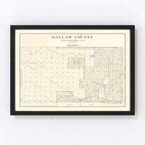 Vintage Map of Dallam County, Texas 1926
