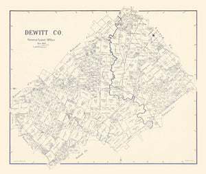 Vintage Map of DeWitt County, Texas 1920