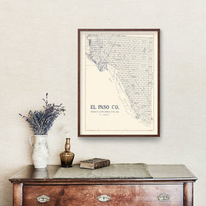 Vintage Map of El Paso County, Texas 1921