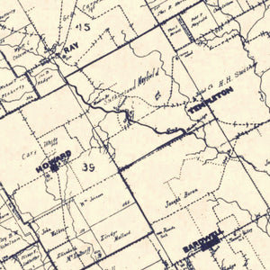 Vintage Map of Ellis County, Texas 1927